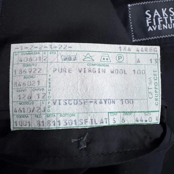 Giorgio Armani Tuxedo Suit Mens 44R 36x31 Black Solid Wool 3-Button Vintage - Picture 5 of 6